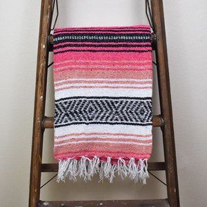 Boho Mexican Blanket Melon Crush Pink & Peach